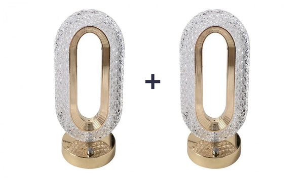 Set 2x Lampa Diamond Crystal LED cu 3 temperaturi de culoare, alb rece, alb cald, neutru, culoare auriu